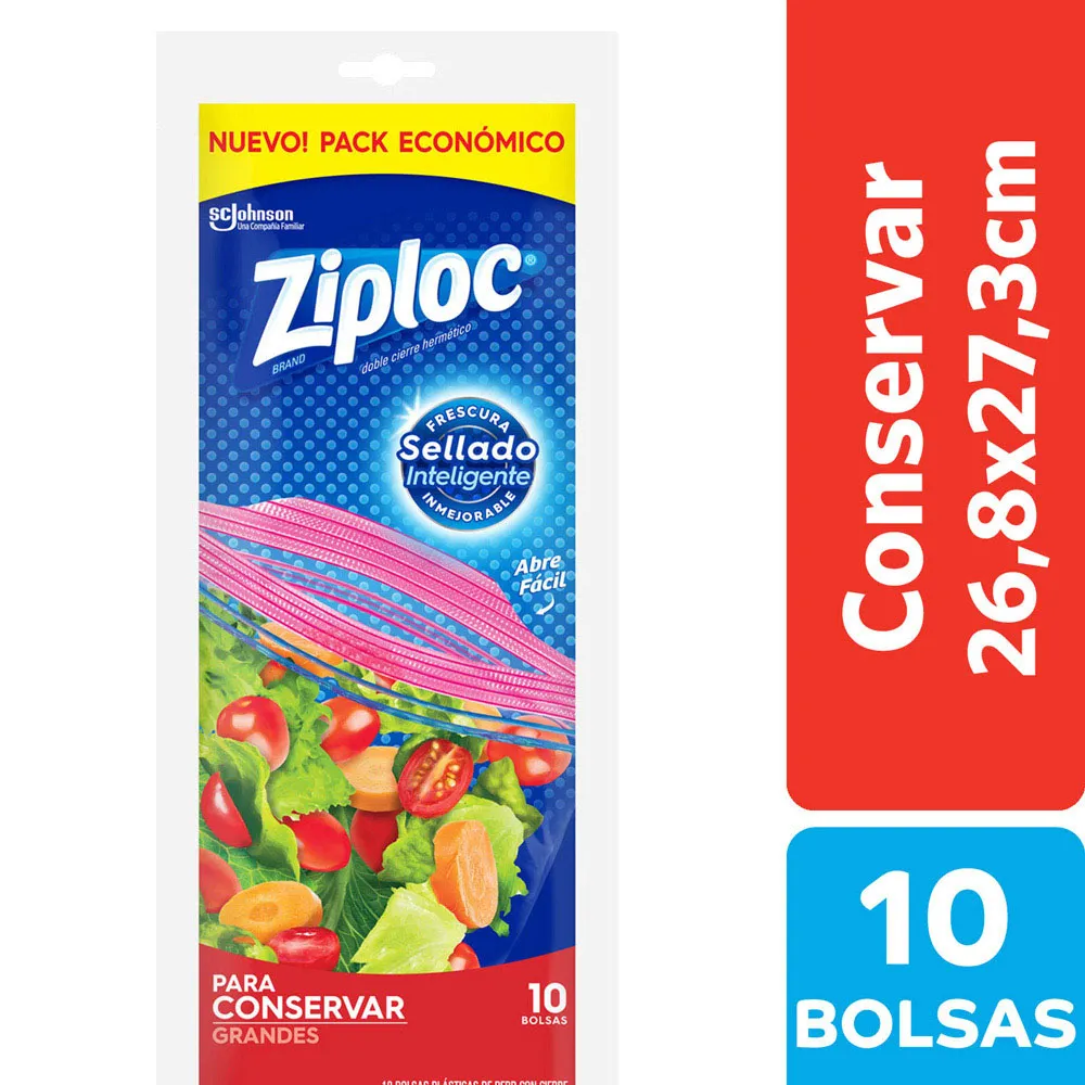BOLSA ZIPLOC CONSERVA GDE X10U
